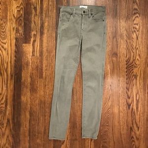 Madewell olive green skinny jeans